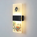 Chinese ink landscape acrylic shade wall lamp bedroom light