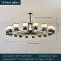 Chinese zen marble chandelier for living room with frosted glass