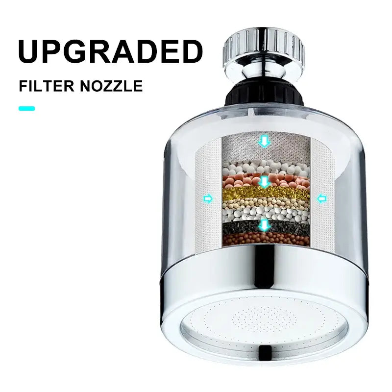 Chrome 2 modes kitchen faucet aerator water saving extender