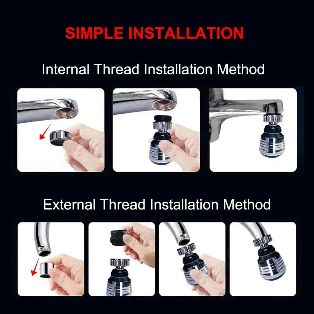 Chrome 2 modes kitchen faucet aerator water saving extender