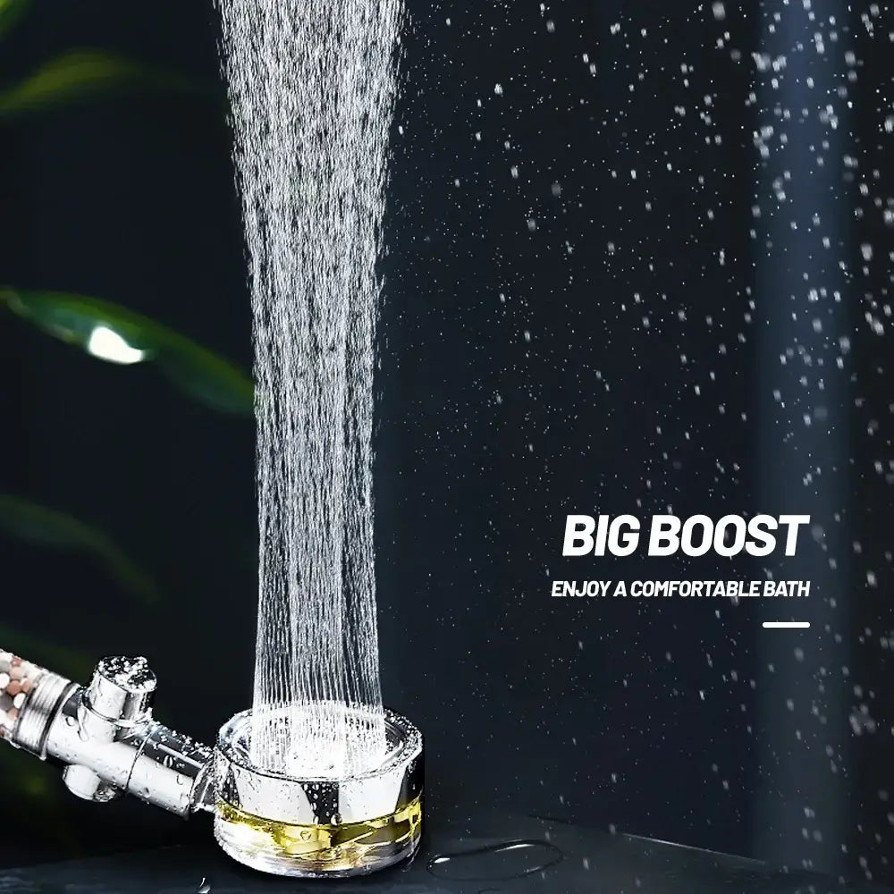 Chrome 360 rotating filter shower head bathroom water saving sprayer