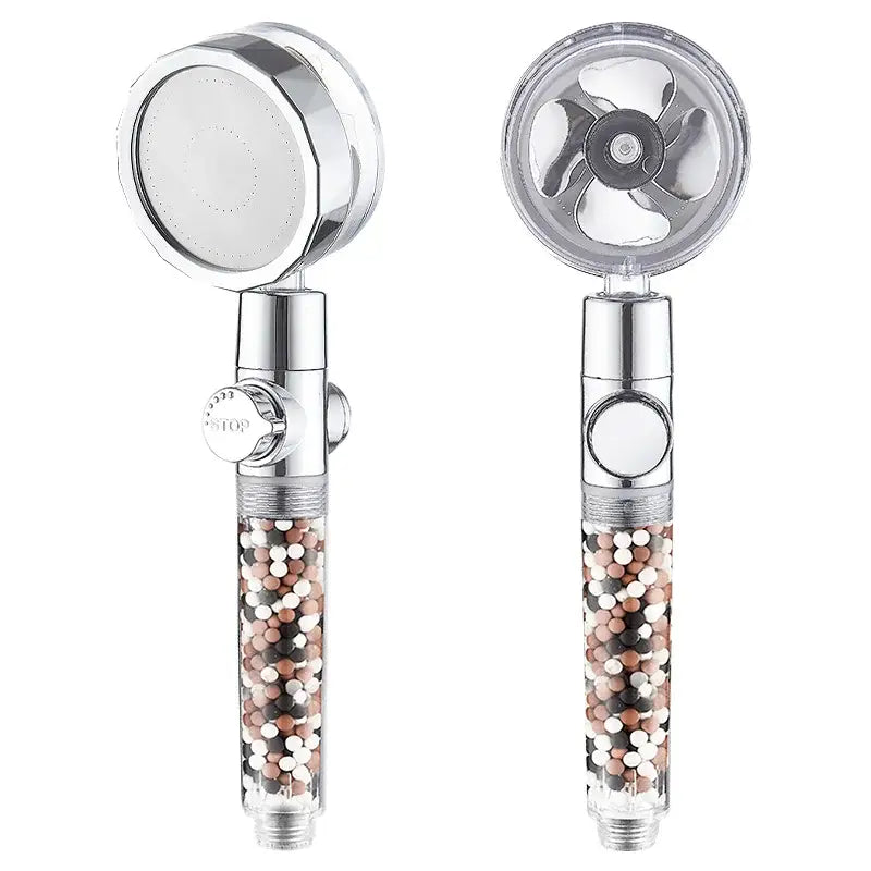 Chrome 360 rotating filter shower head bathroom water saving sprayer