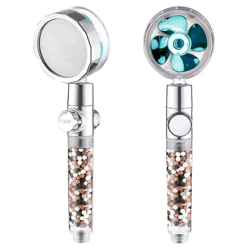 Chrome 360 rotating filter shower head bathroom water saving sprayer