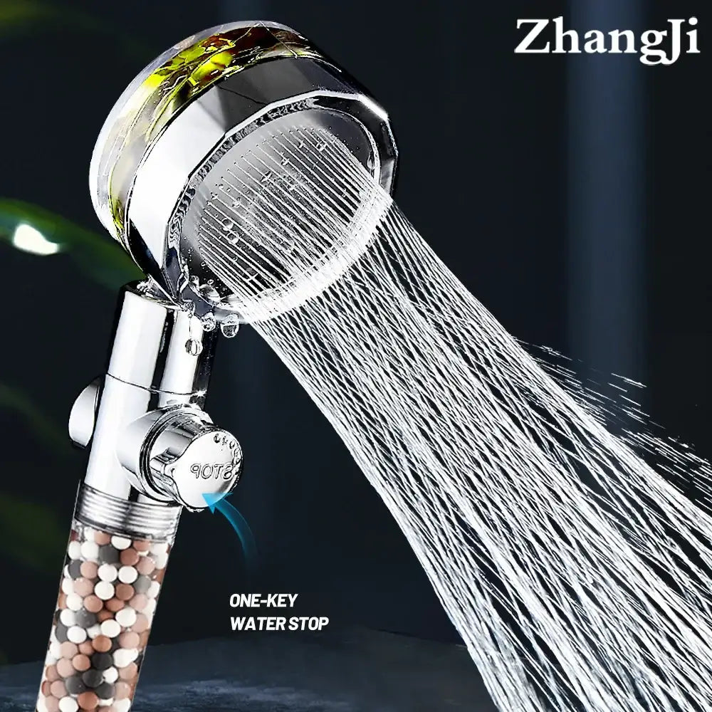 Chrome 360 rotating filter shower head bathroom water saving sprayer