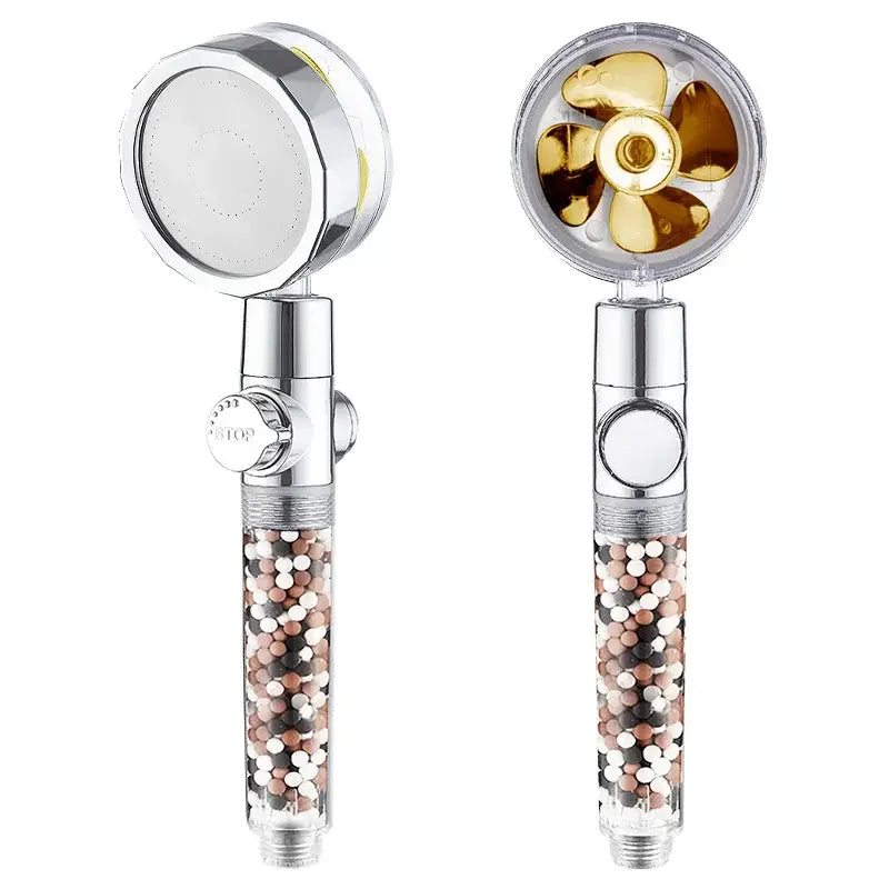 Chrome 360 rotating filter shower head bathroom water saving sprayer