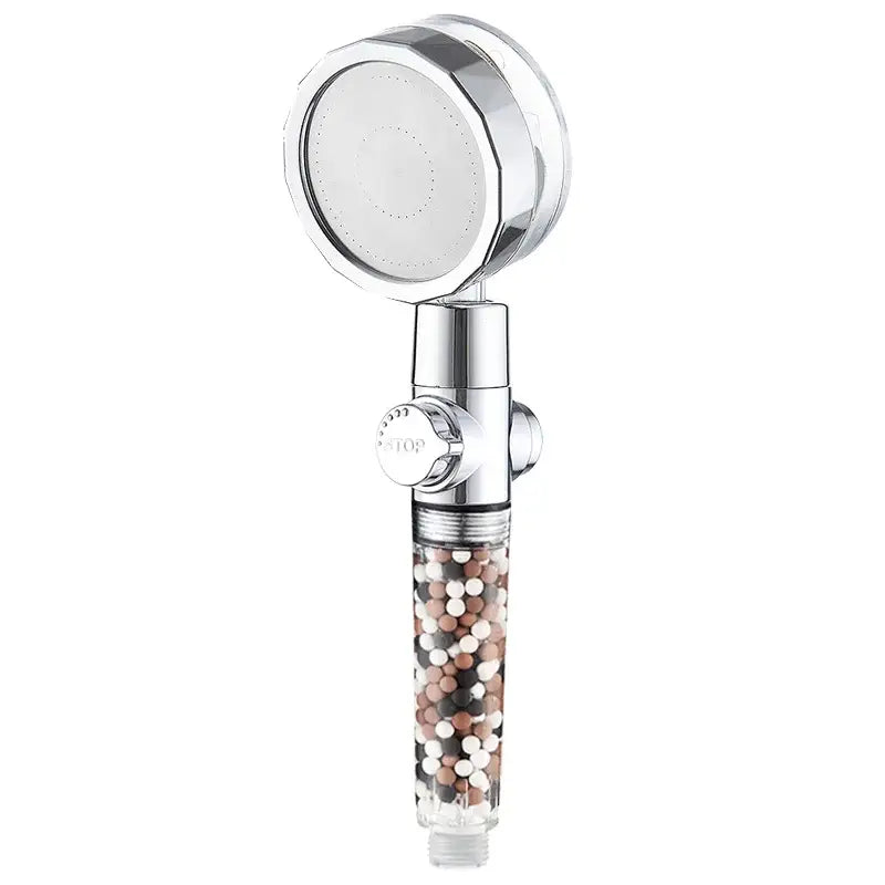 Chrome 360 rotating filter shower head bathroom water saving sprayer
