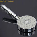Chrome 5-function hand shower with gray grip bathroom sprayer