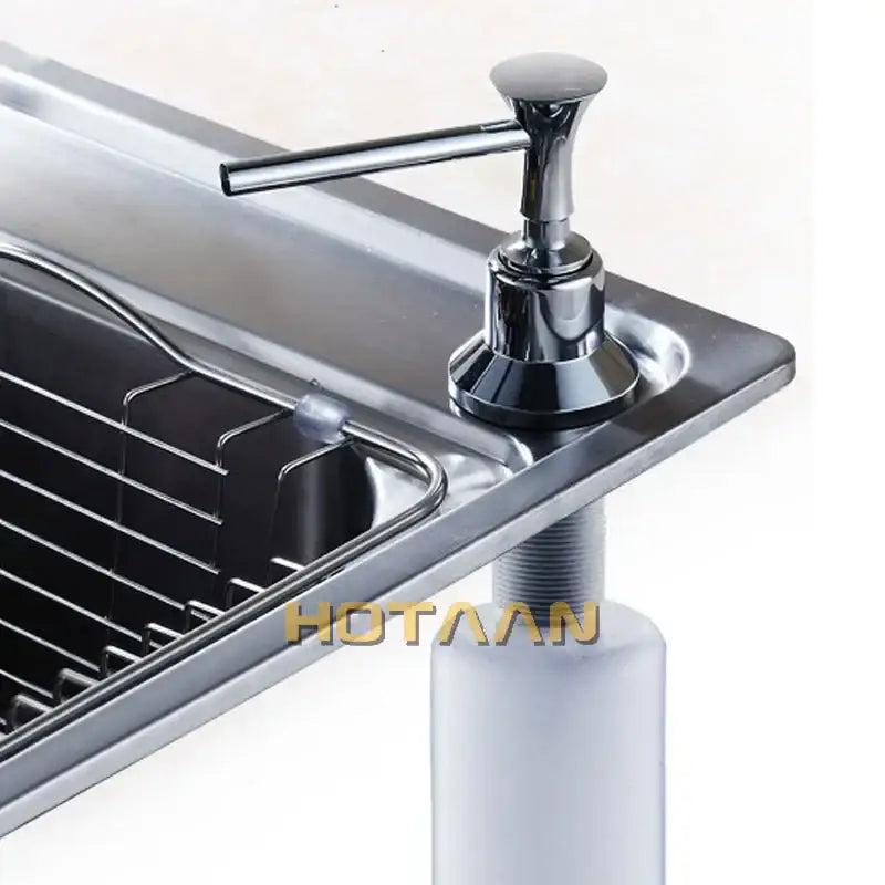 Chrome brass head stainless steel soap dispenser kitchen sink pump