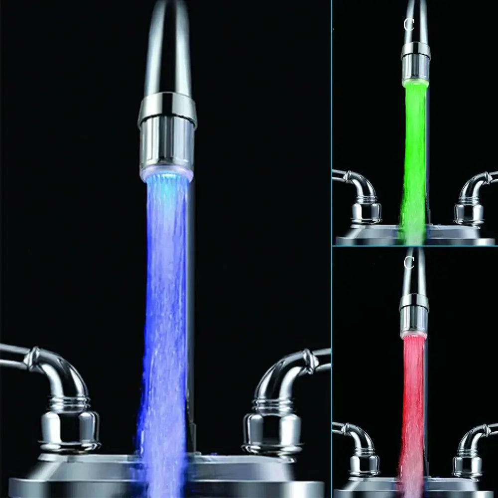 Chrome led faucet aerator – kitchen water saving light