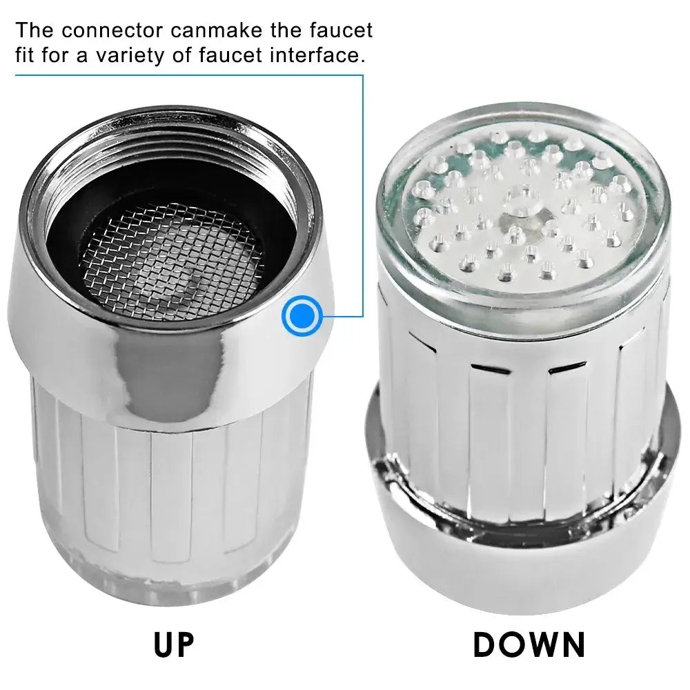 Chrome led faucet aerator – kitchen water saving light