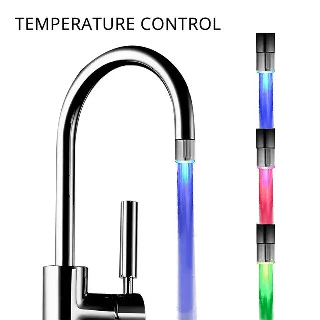 Chrome led faucet aerator – kitchen water saving light