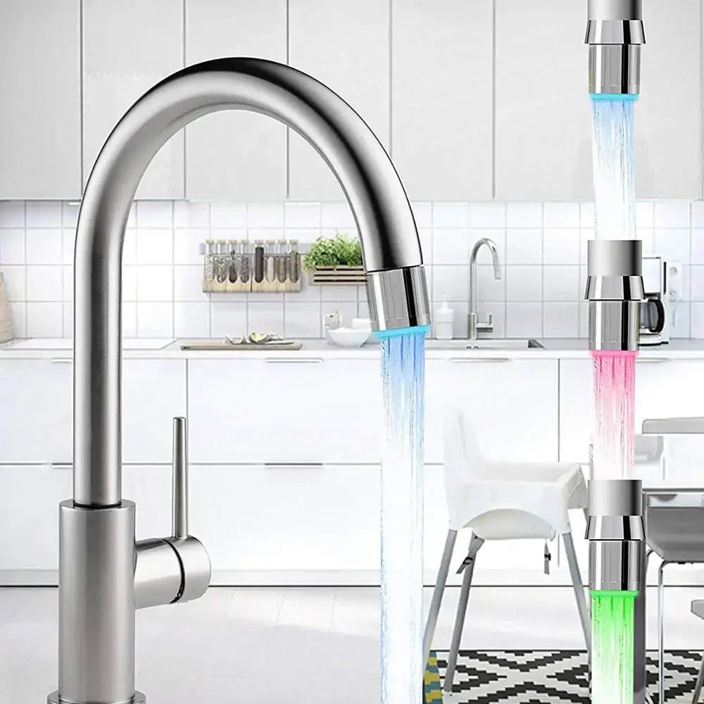 Chrome led faucet aerator – kitchen water saving light