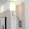 Chrome wall mounted sconce with crystal ribbed shade for living room