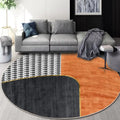 Circular geometric cashmere floor mat beige living room carpet