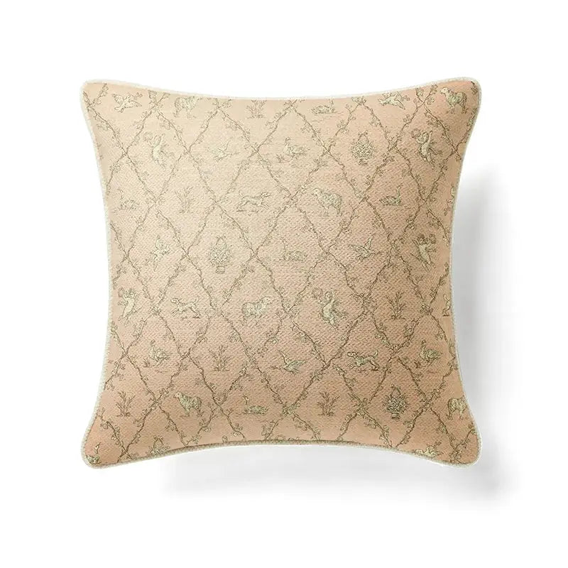 Circular swallows pink & teal pillow covers living room decor