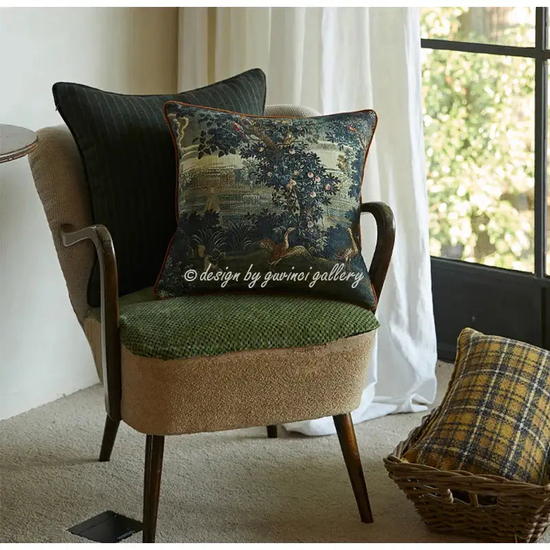 Circular swallows pink & teal pillow covers living room decor
