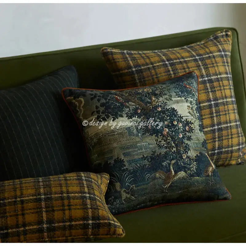 Circular swallows pink & teal pillow covers living room decor