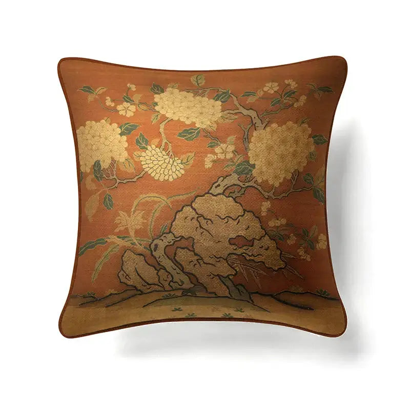 Circular swallows pink & teal pillow covers living room decor