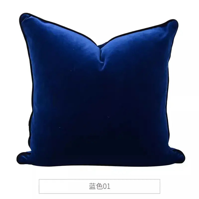 Circus horse print blue velvet cushion cover living room decor