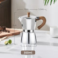 Classic cream aluminum moka pot kitchen coffee machine with wood handle
