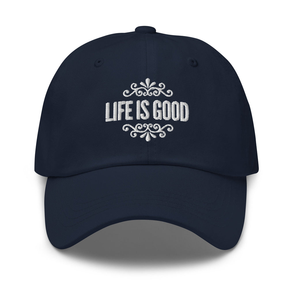 Embroidered Adjustable Baseball Cap - Life is Good Inspirational Hat