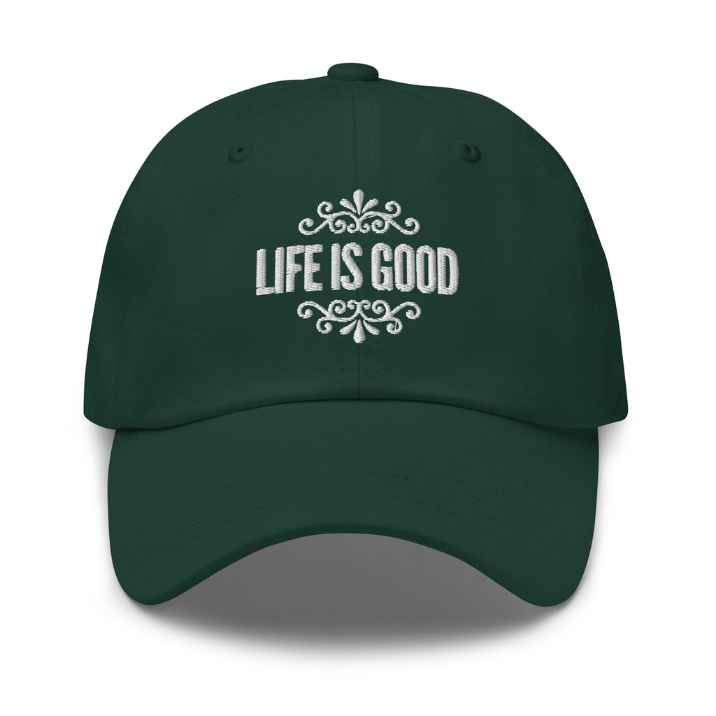 Embroidered Adjustable Baseball Cap - Life is Good Inspirational Hat