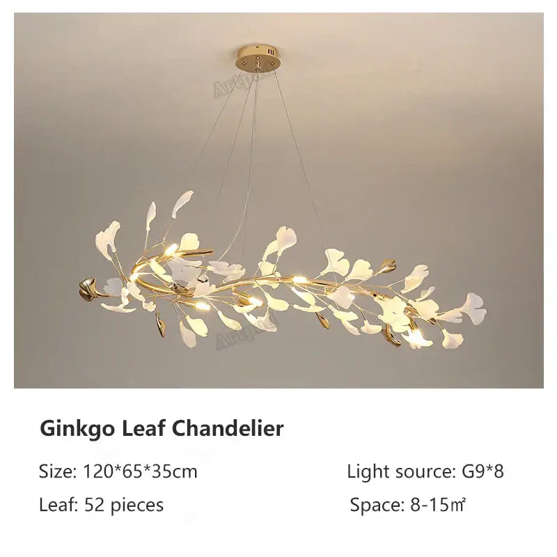 Classic white & gold leaf pendant lamp dining room lighting