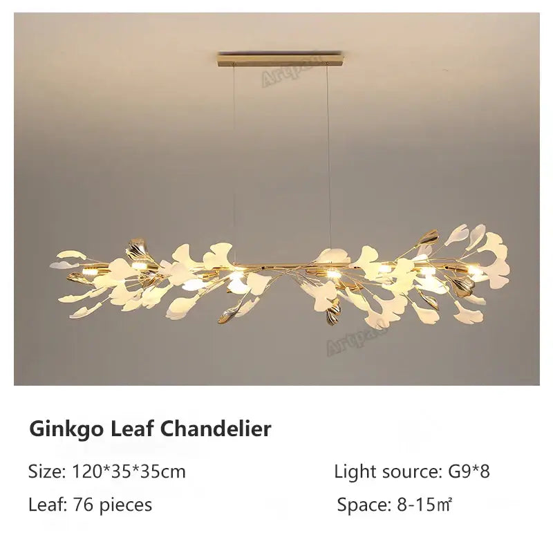 Classic white & gold leaf pendant lamp dining room lighting