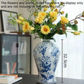 Classical blue & white porcelain vase living room floral decor