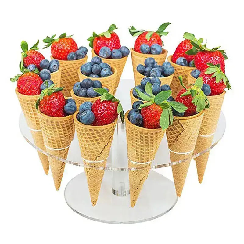 Clear acrylic ice cream cone holder stand kitchen display rack