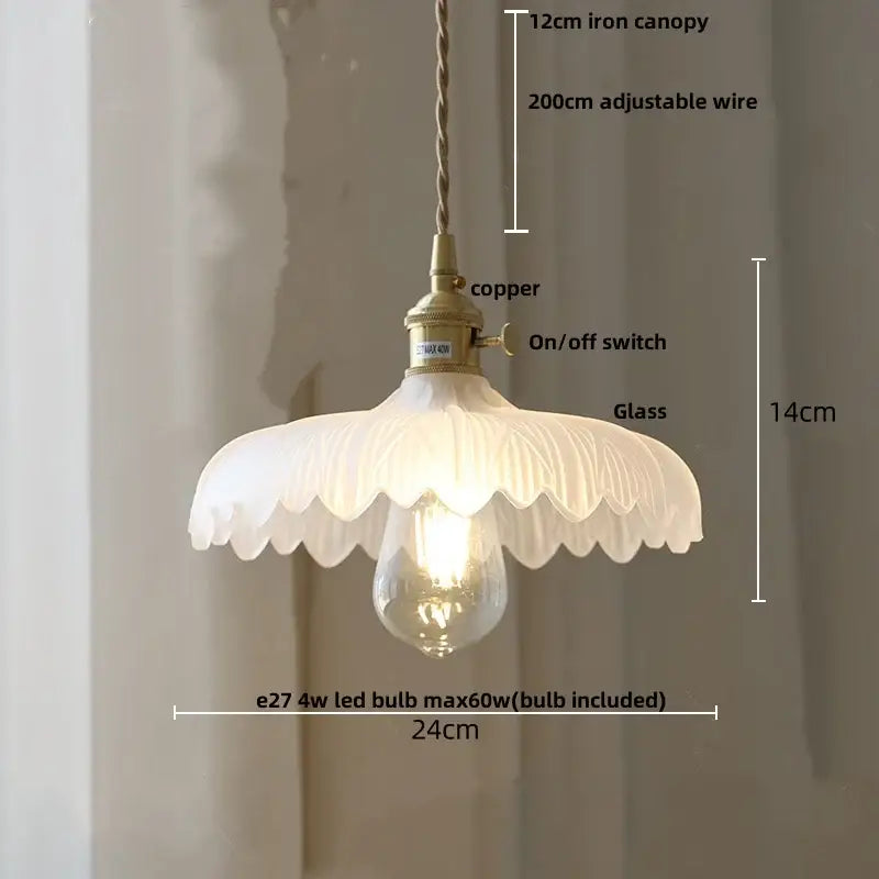 Clear and amber glass walnut pendant lamp kitchen copper switch