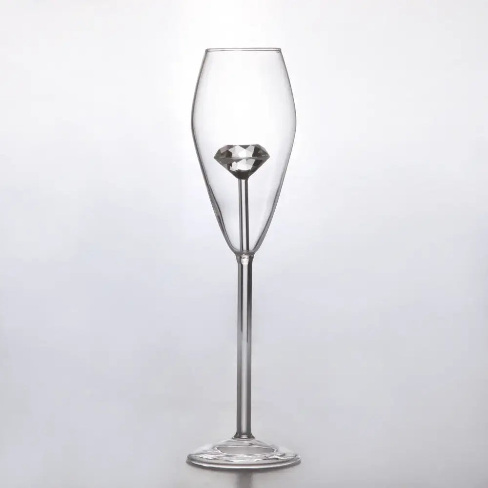 Clear diamond glass champagne flute dining room stemware