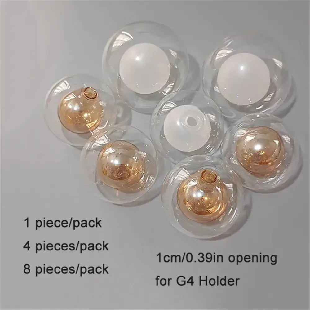 Clear g4 glass shade replacement globes for chandelier dining room