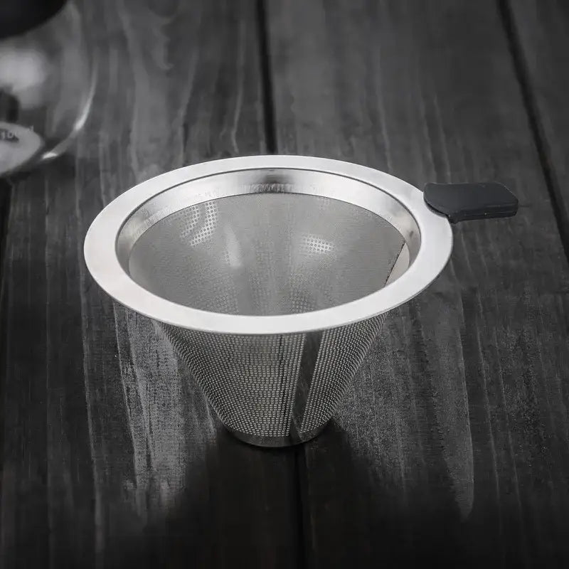 Clear glass pour over coffee maker with stainless steel filter kitchen