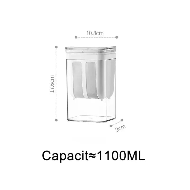 Clear greek yogurt maker with white lid and mesh filter kitchen