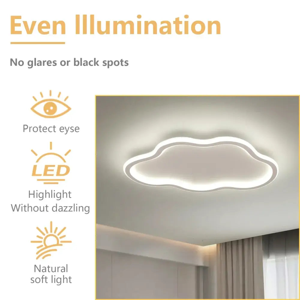 Cloudy white kids ceiling lamp for creative bedroom lighting