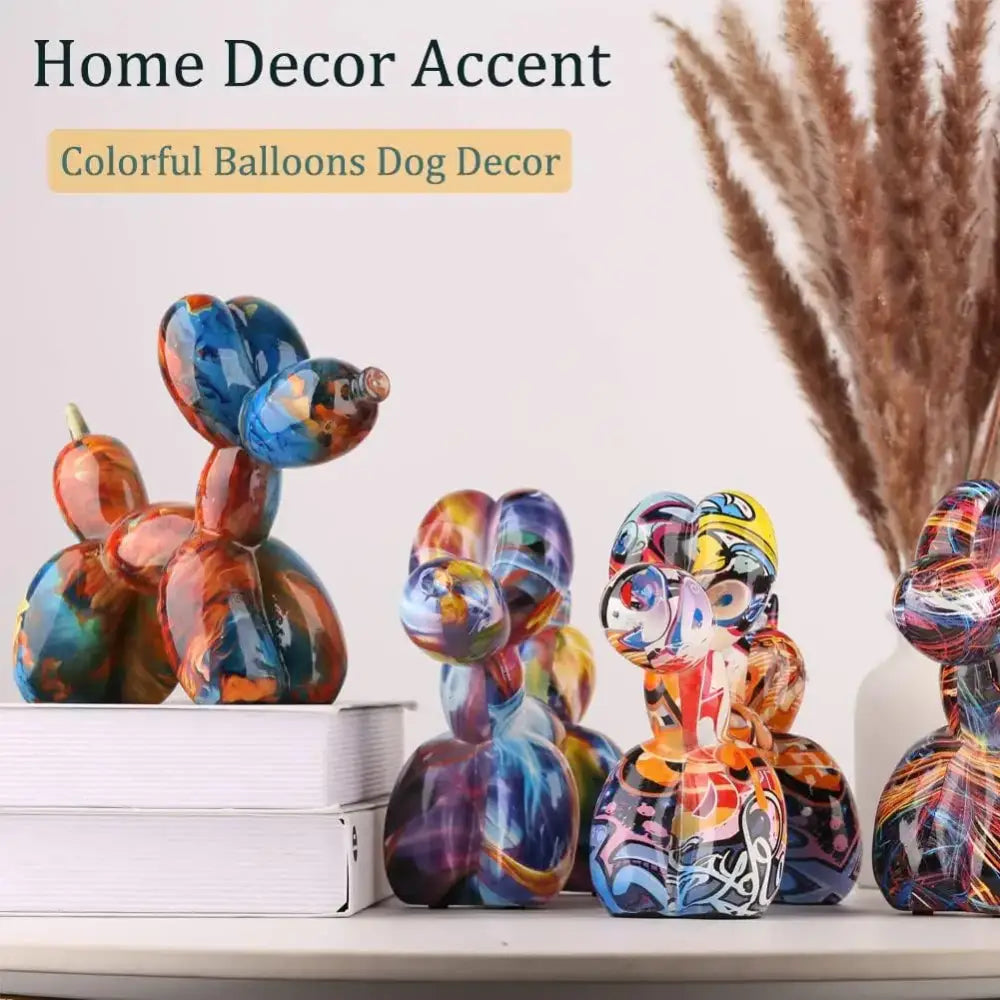Colorful balloon dog statue – living room glossy art decor