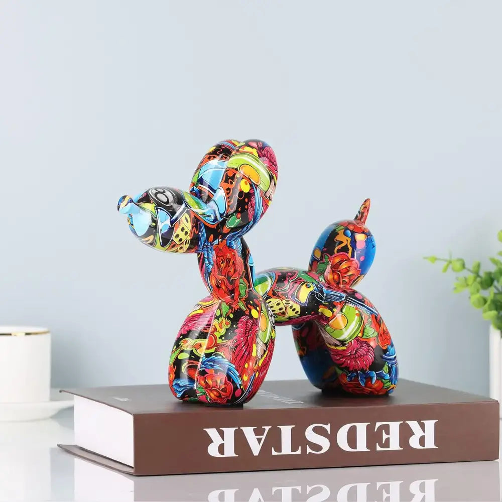 Colorful balloon dog statue – living room glossy art decor