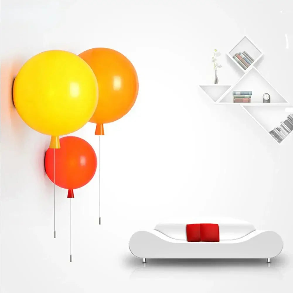 Colorful balloon led wall lamps set for kids bedroom