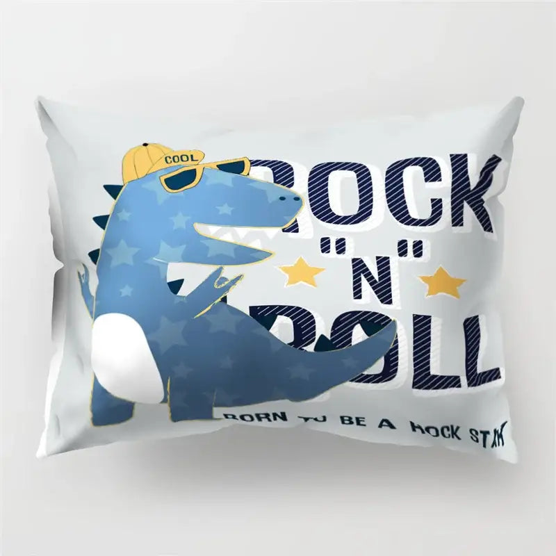 Colorful cartoon dinosaur pillowcase kids bedroom decor
