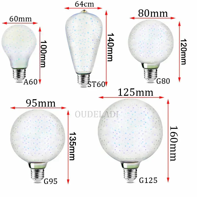 Colorful fireworks 3d glass sphere table lamp bedroom night light