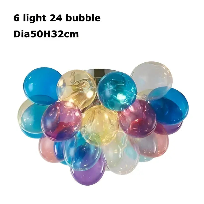 Colorful glass bubble chandelier pendant light for living room