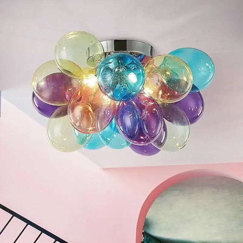 Colorful glass bubble chandelier pendant light for living room