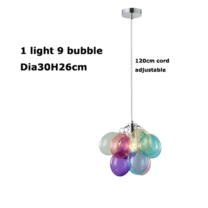 Colorful glass bubble chandelier pendant light for living room
