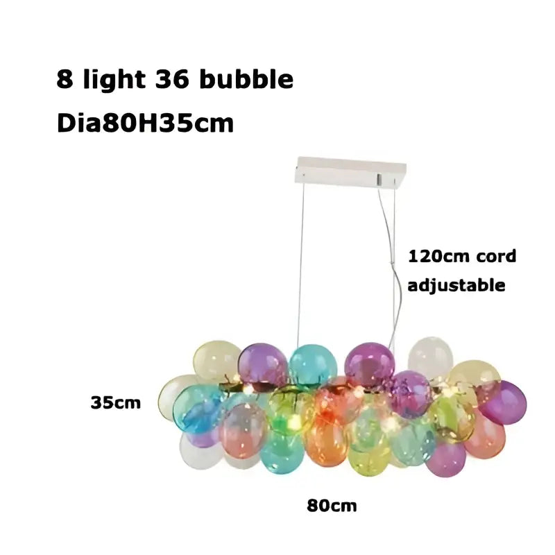 Colorful glass bubble chandelier pendant light for living room