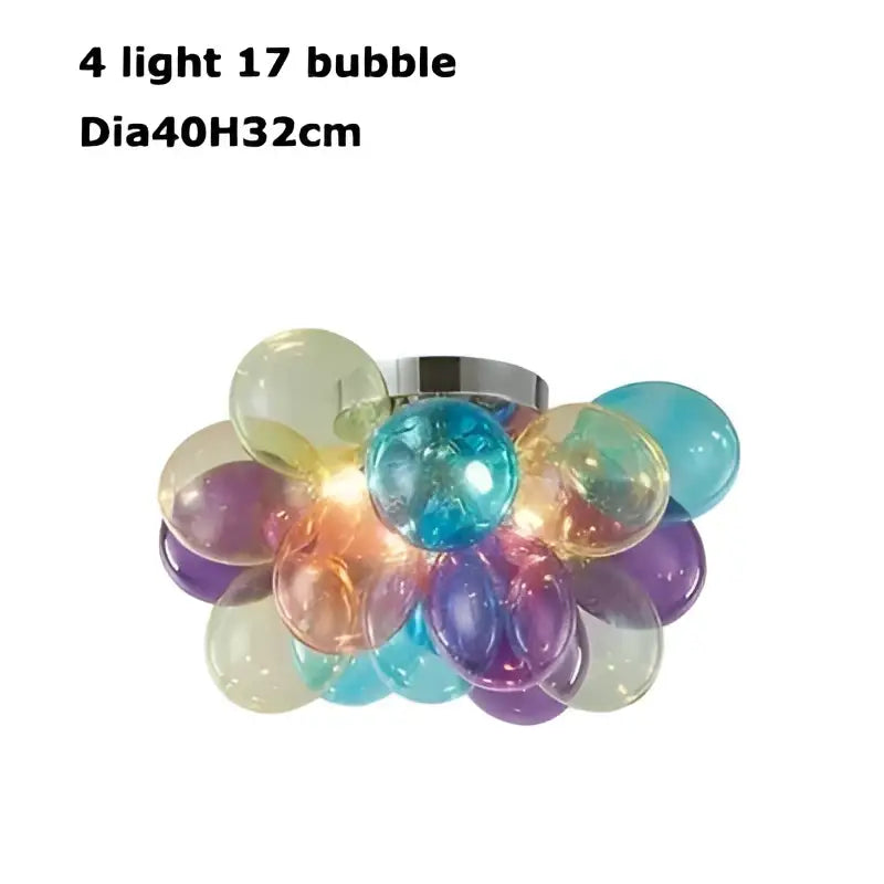 Colorful glass bubble chandelier pendant light for living room