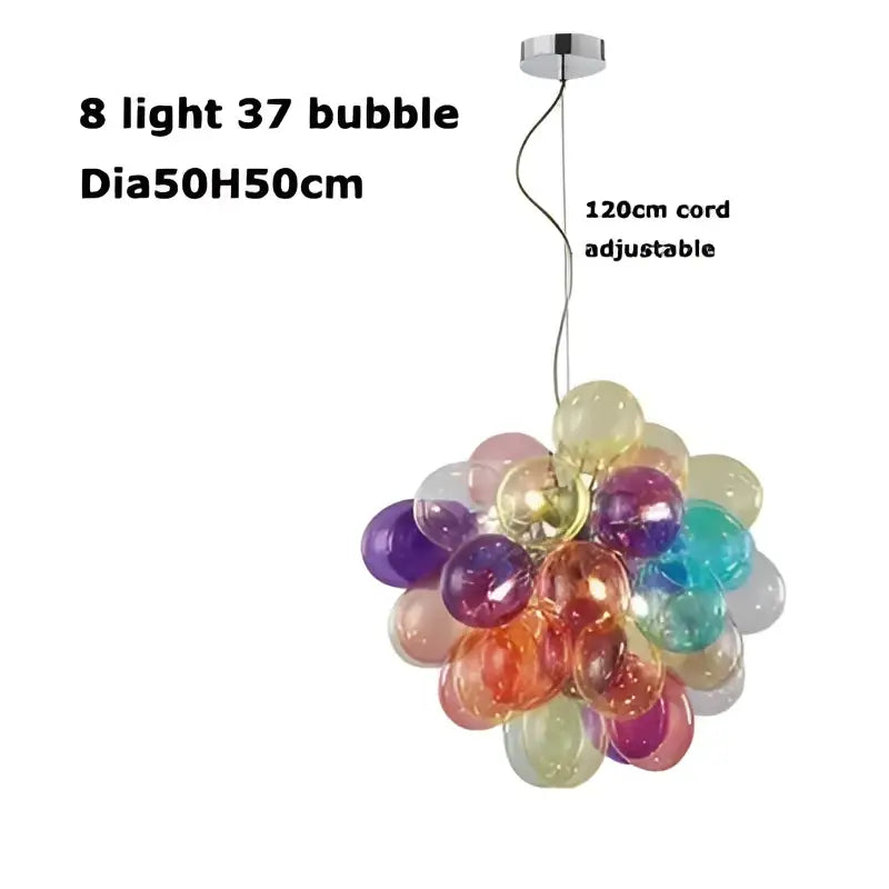 Colorful glass bubble chandelier pendant light for living room