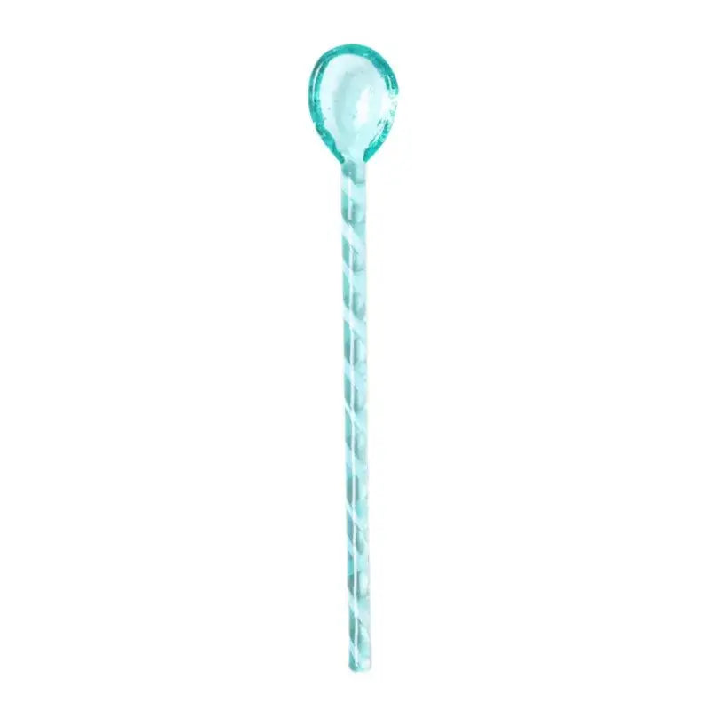 Colorful glass stirring spoon set for kitchen and dining room