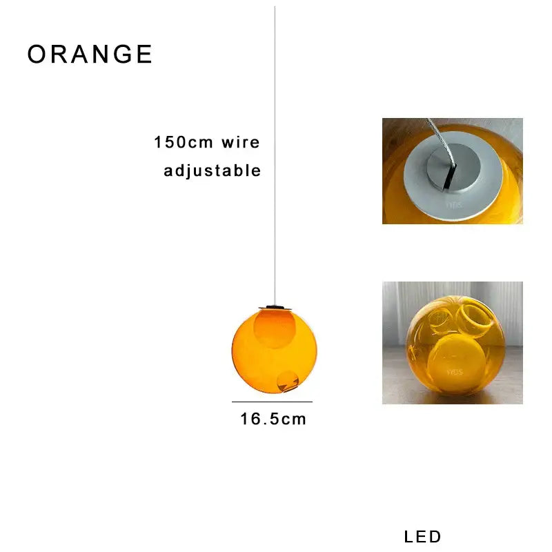 Colorful glaze glass pendant lights nursery bubble glass decor