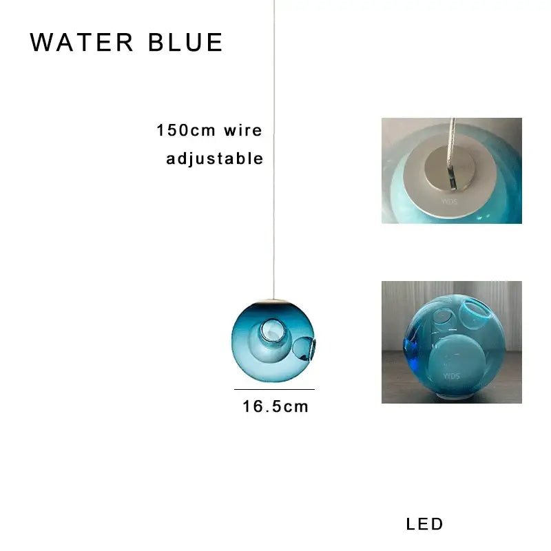 Colorful glaze glass pendant lights nursery bubble glass decor